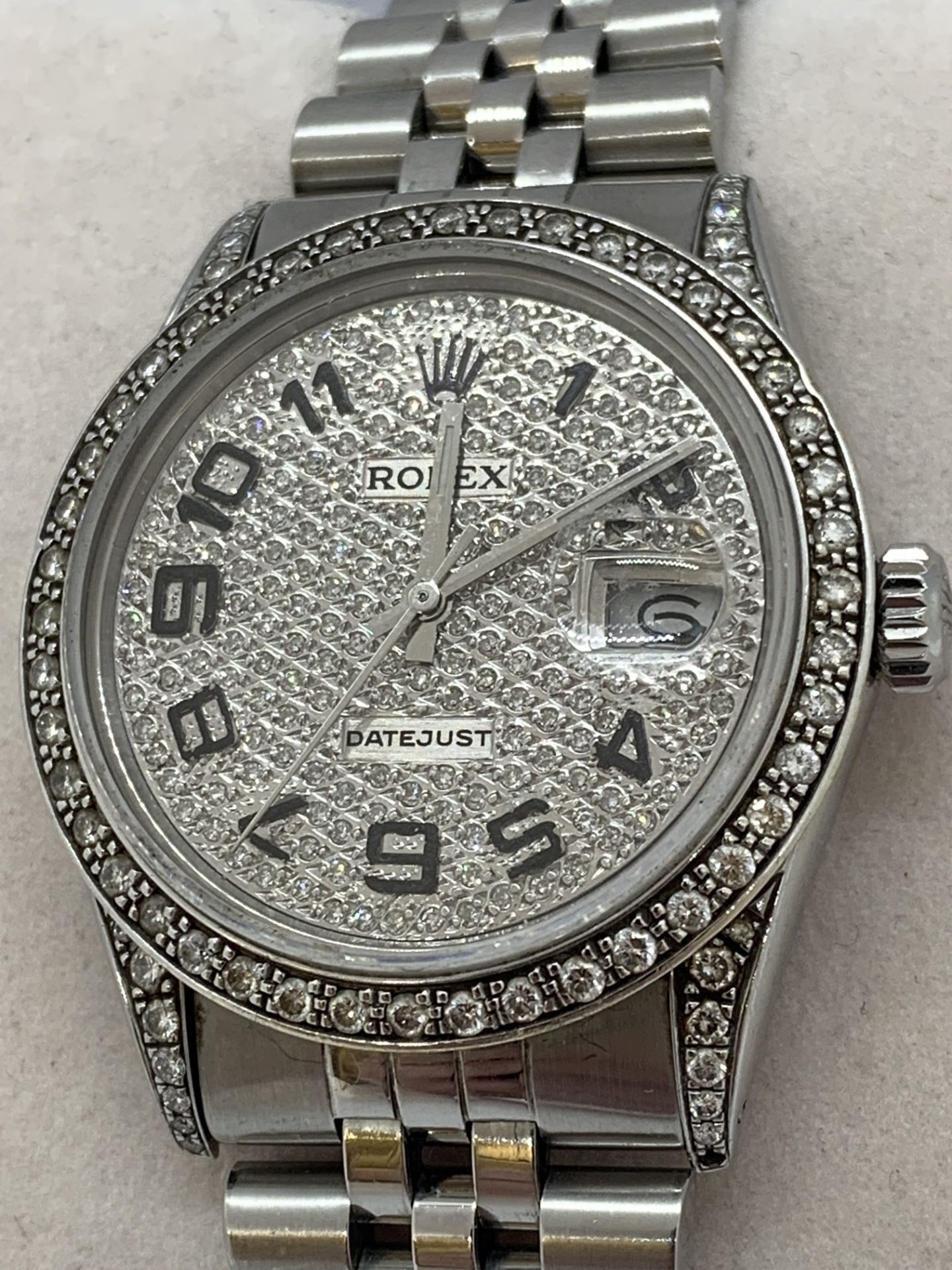 ROLEX DATEJUST WATCH SET WITH DIAMOND BEZEL & DIAL - Image 3 of 10