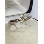 2 x DIAMOND SET RING IN 18ct WHITE GOLD - 2.0g APPROX - SIZE N APPROX