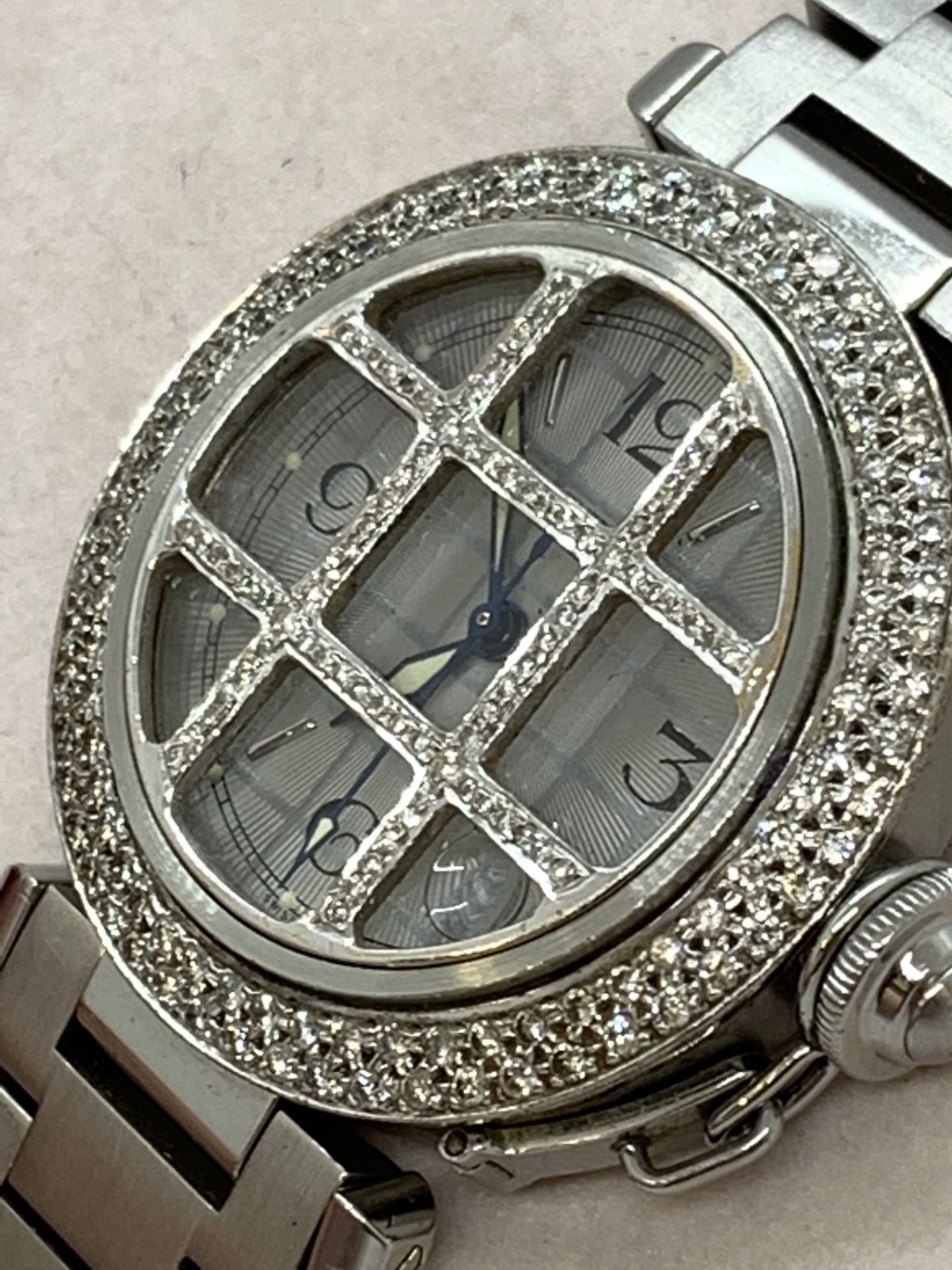 S/S DIAMOND SET CARTIER PASHA WATCH AUTOMATIC - Image 4 of 9