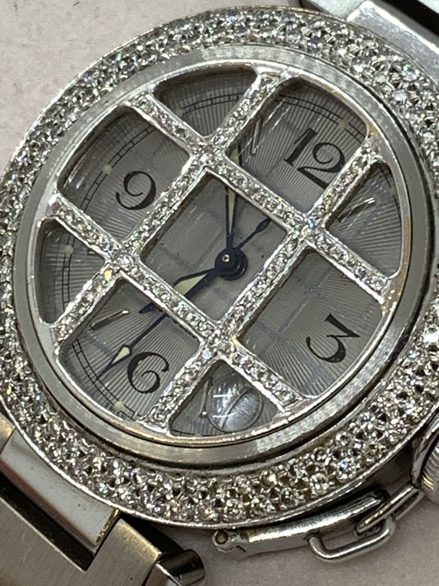 S/S DIAMOND SET CARTIER PASHA WATCH AUTOMATIC - Image 5 of 9