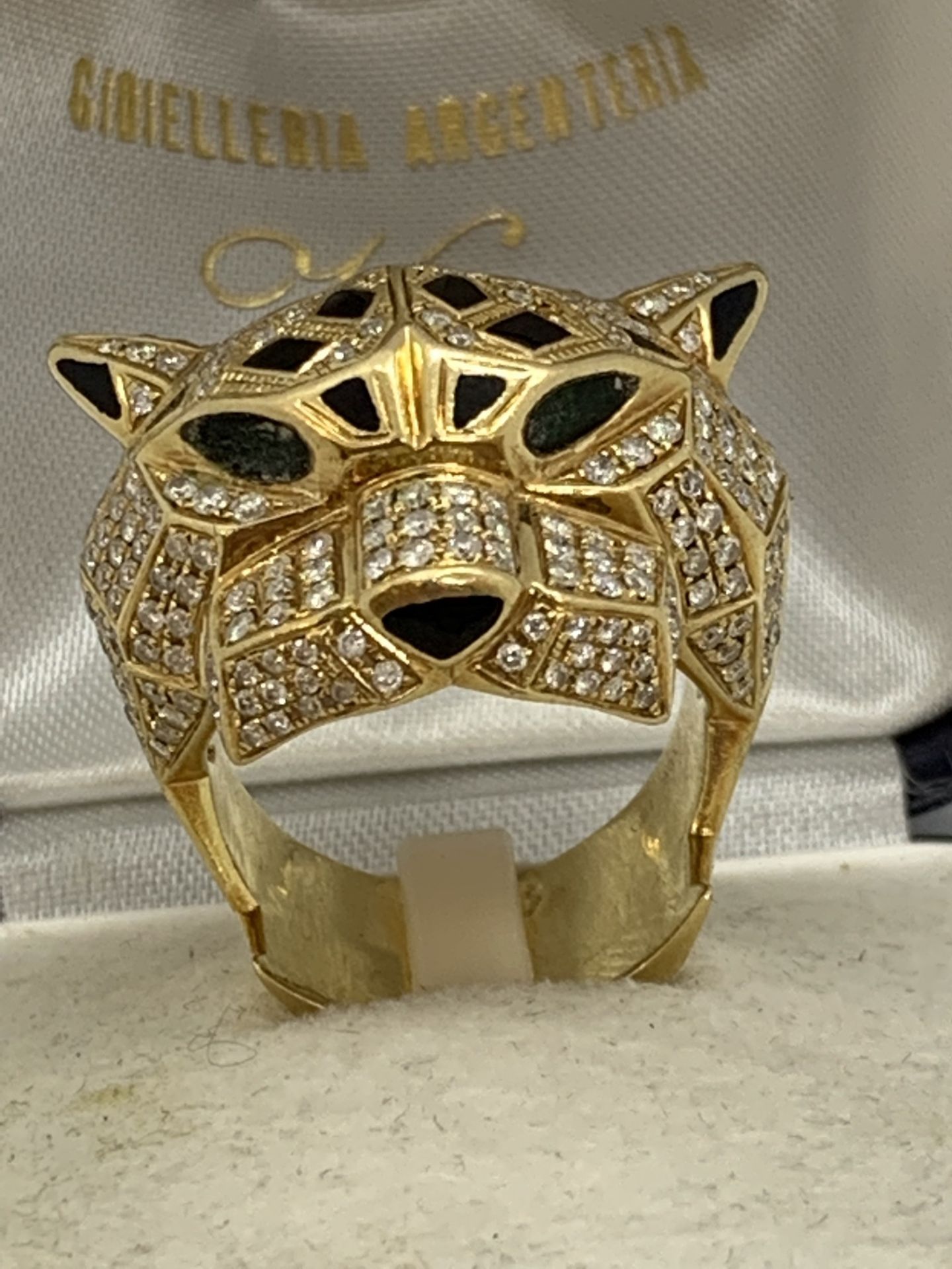 STUNNING CARTIER STYLE PANTHER 18ct GOLD RING - 22 GRAMS APPROX - Image 9 of 15