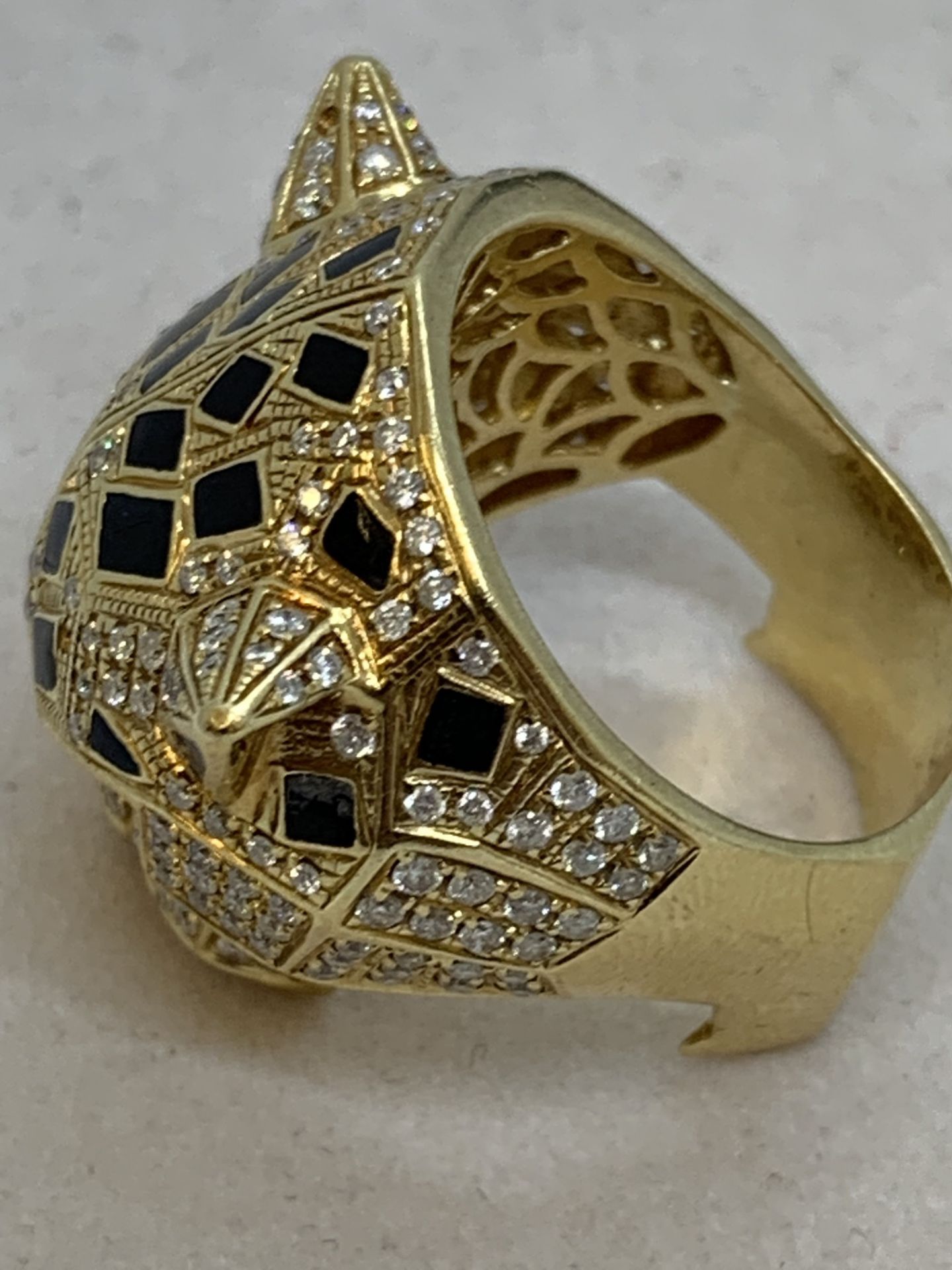 STUNNING CARTIER STYLE PANTHER 18ct GOLD RING - 22 GRAMS APPROX - Image 15 of 15