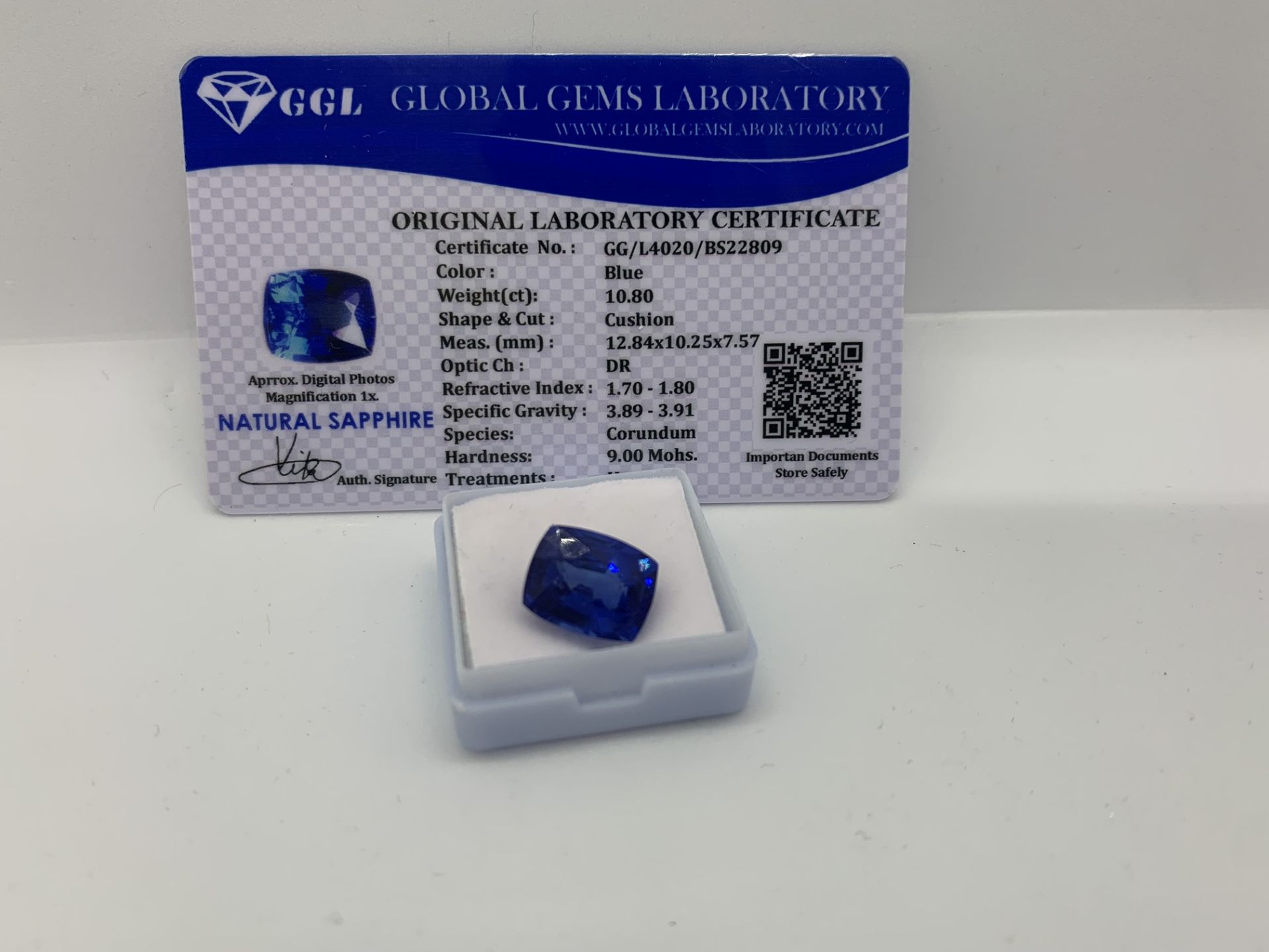 BLUE STONE WITH CARD MARKED SAPPHIRE - Image 2 of 2