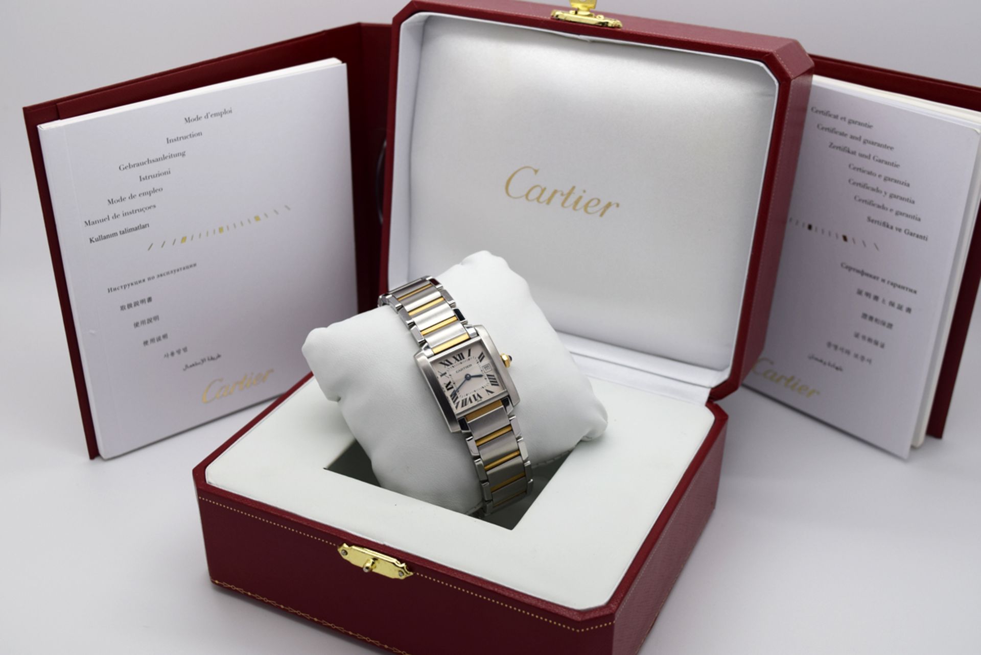 Cartier Tank - 18k Gold & Steel, Roman Numeral Dial with Date (2465 / W51012Q4) - Image 2 of 9