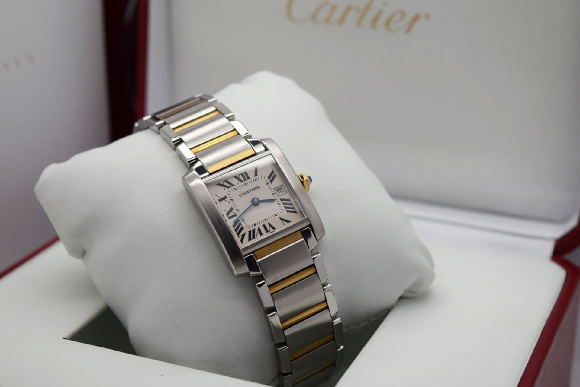 Cartier Tank - 18k Gold & Steel, Roman Numeral Dial with Date (2465 / W51012Q4) - Image 7 of 9