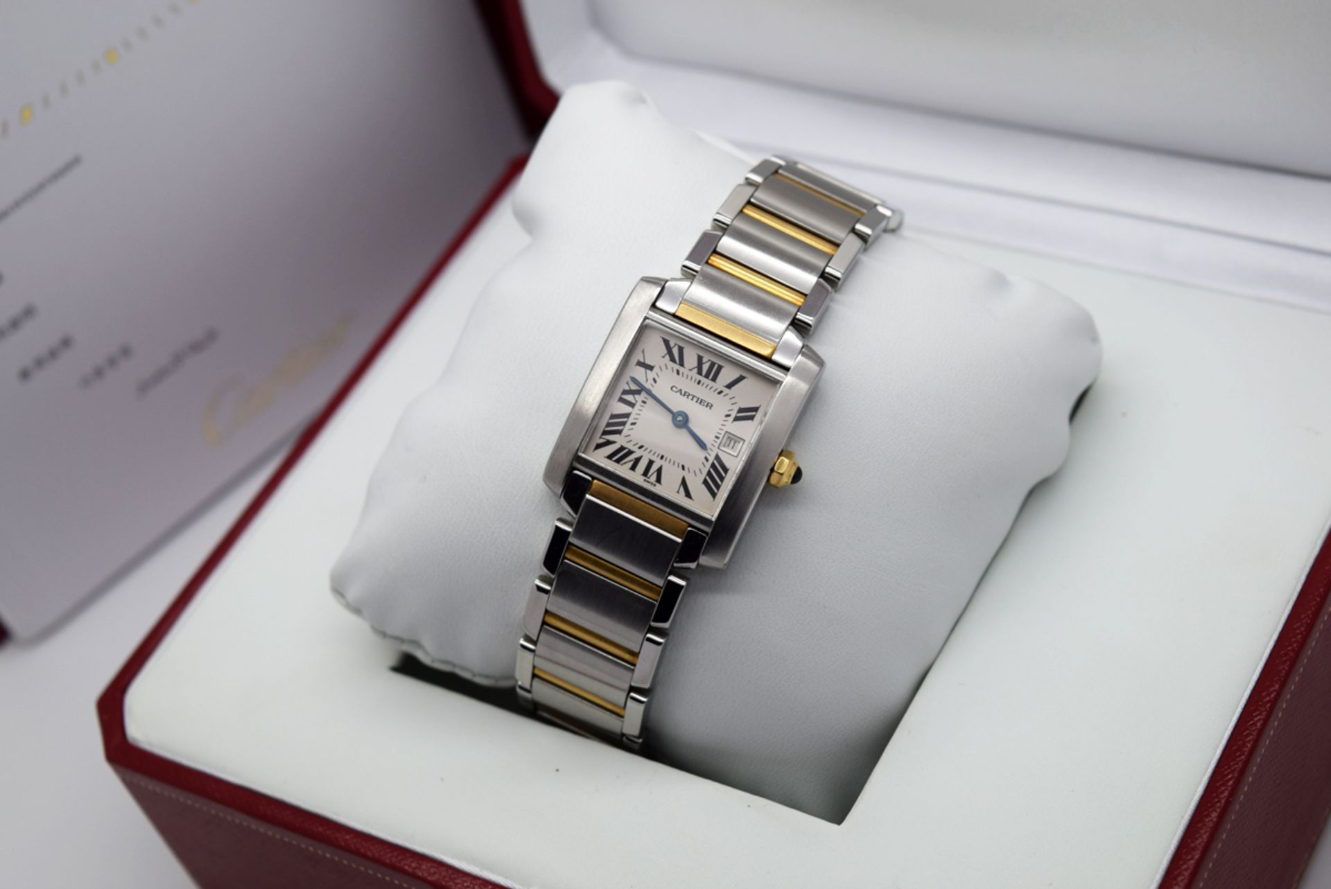 Cartier Tank - 18k Gold & Steel, Roman Numeral Dial with Date (2465 / W51012Q4) - Image 5 of 9