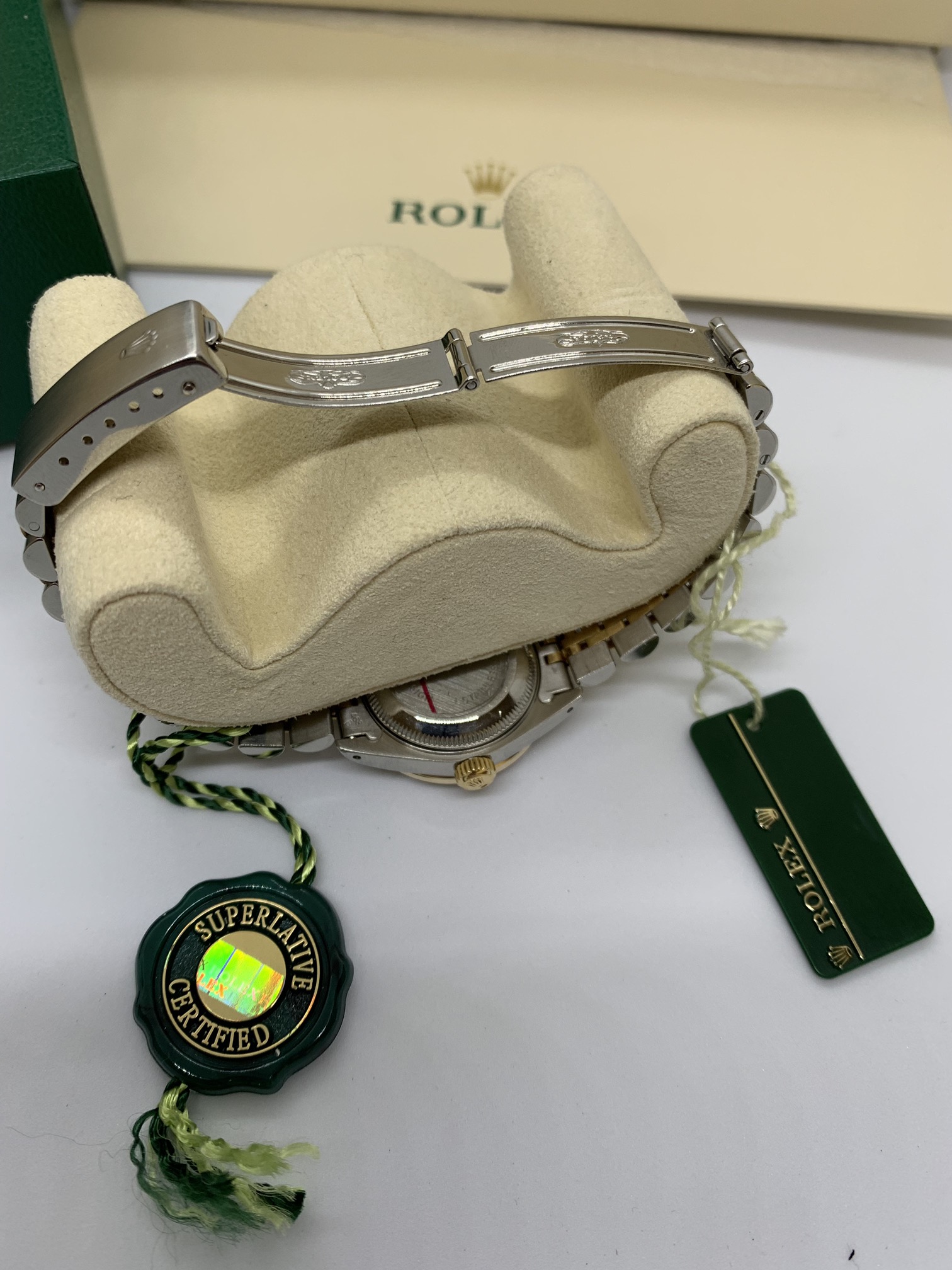 LADIES STEEL & GOLD DIAMOND SET LADIES ROLEX WATCH - Image 10 of 10