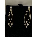 18ct GOLD DIAMOND SET DROP EARRINGS