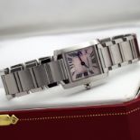 *BEAUTIFUL* CARTIER LADIES TANK - STEEL with a MOTHER OF PEARL DIAL!