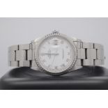 Mens 36mm Rolex Datejust 16200 (White Roman Numeral Dial)