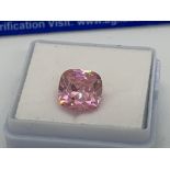 PINK STONE WITH CARD MARKED SAPPHIRE