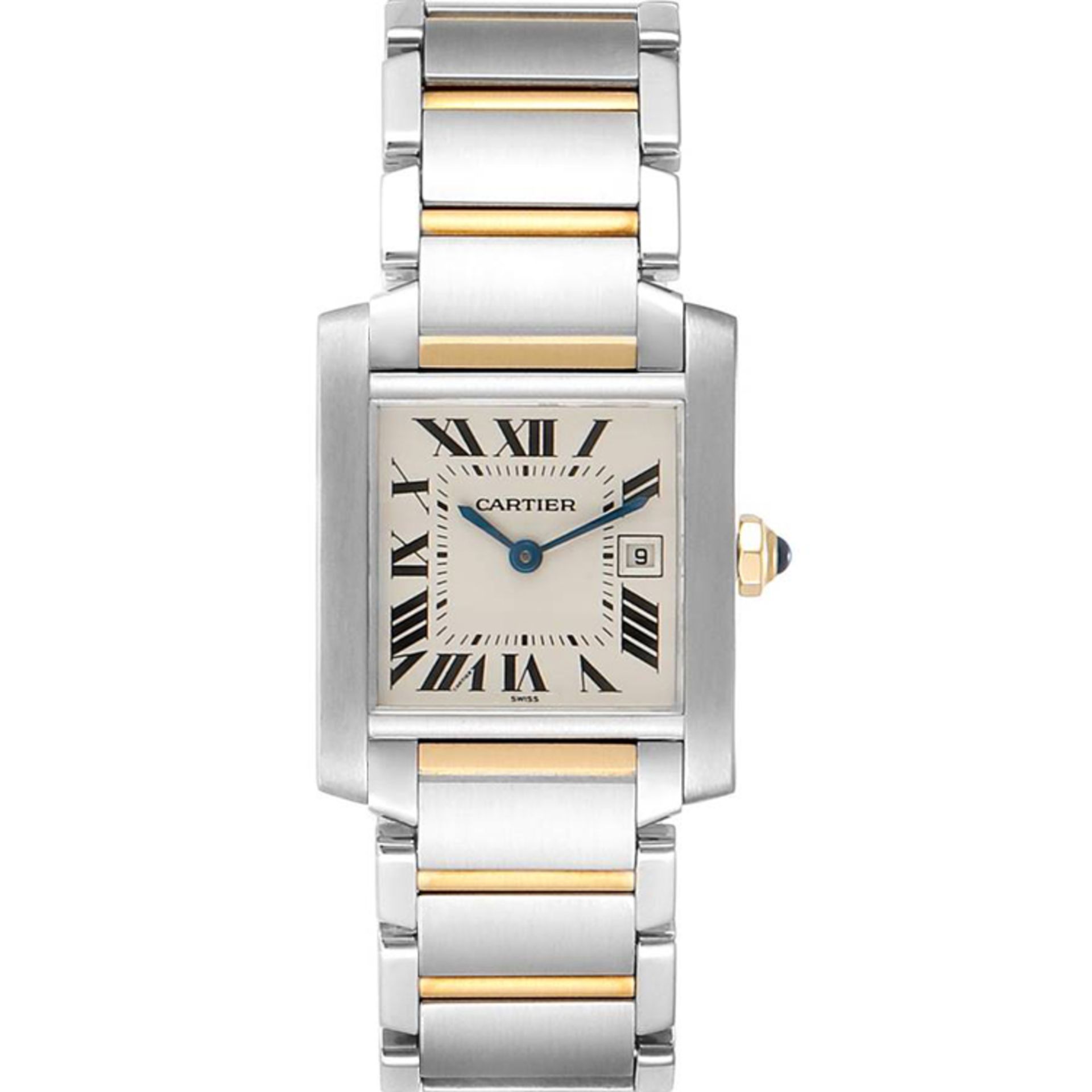 Cartier Tank - 18k Gold & Steel, Roman Numeral Dial with Date (2465 / W51012Q4) - Image 9 of 9