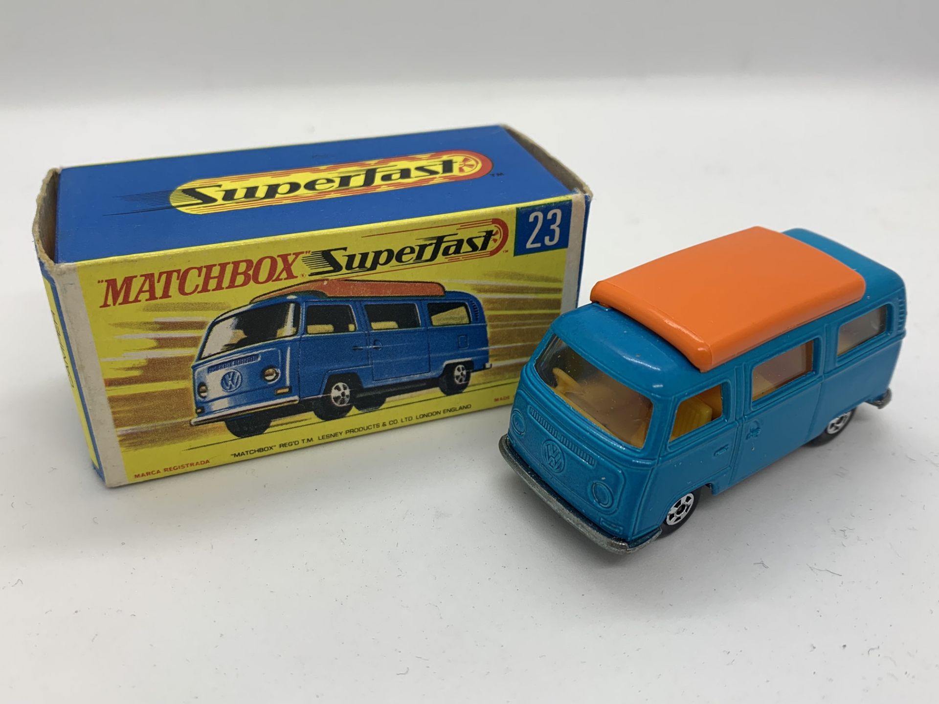 MATCHBOX VOLKSWAGEN CAMPER NO 23 WITH ORIGINAL BOX - NO RESERVE