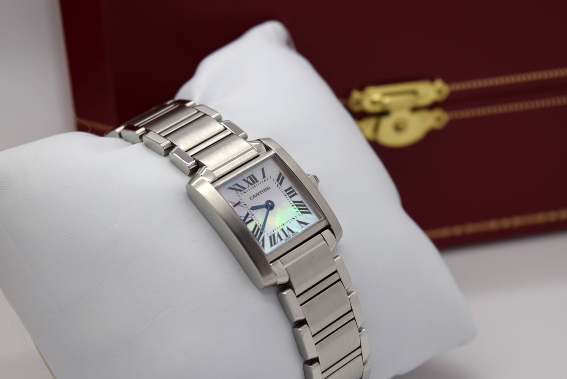 *Beautiful* Cartier Lady Tank Francaise - 'Pink Mother of Pearl' Dial - Image 3 of 9