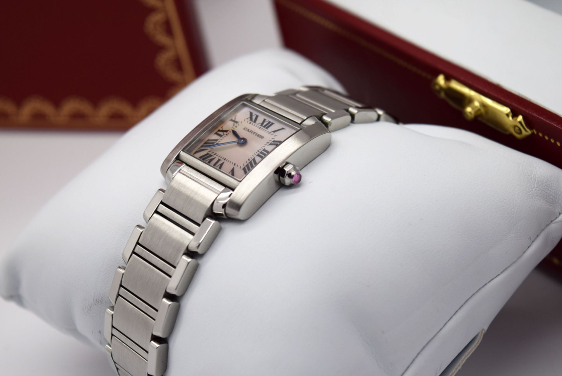 *Beautiful* Cartier Lady Tank Francaise - 'Pink Mother of Pearl' Dial - Image 7 of 9
