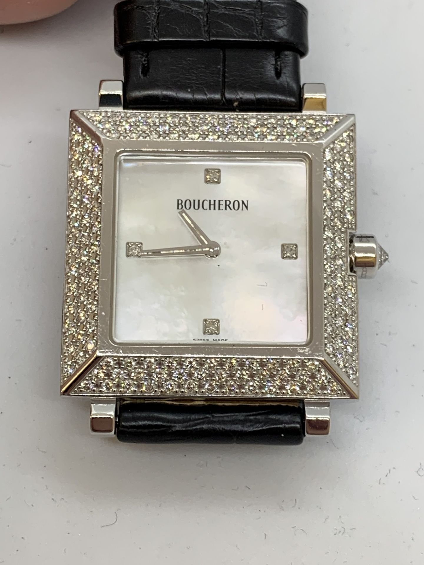 BOUCHERON 18ct GOLD & DIAMOND WATCH - Image 2 of 6