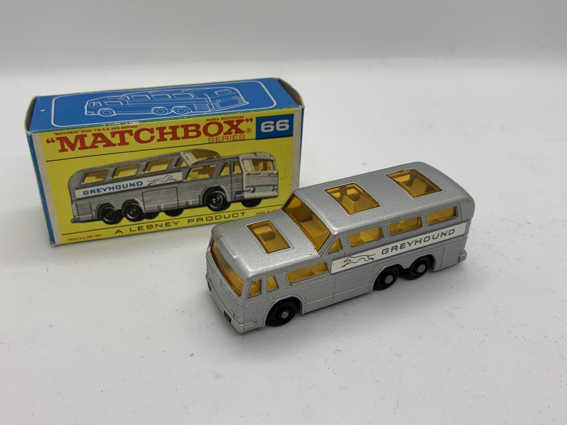 MATCHBOX GREYHOUND COACH NO 66 WITH ORIGINAL BOX - NO RESERVE