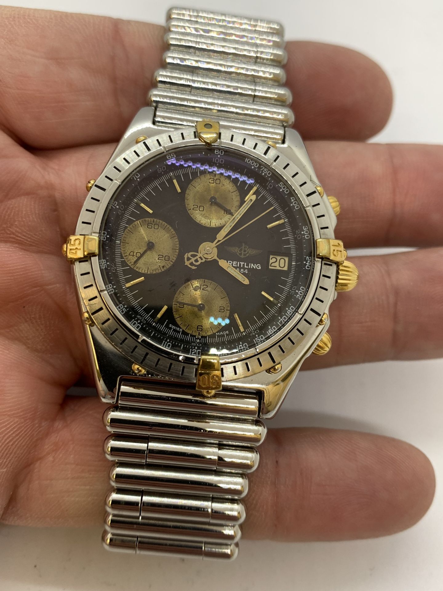 BREITLING B13047 GOLD & STAINLESS STEEL WATCH - Image 6 of 9