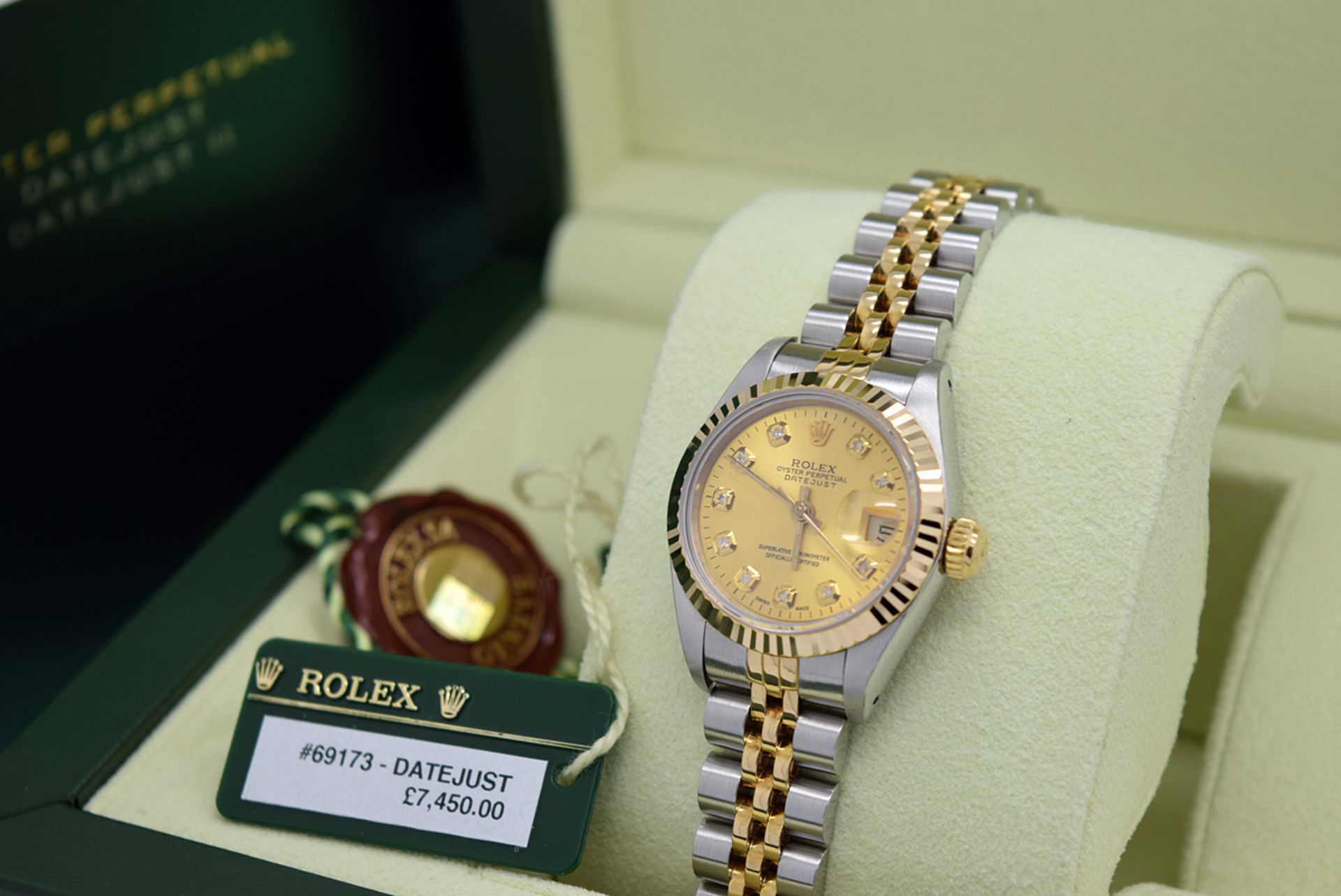 *Stunning* Rolex 18K Gold & Steel Diamond Lady DateJust - 'Champagne' Dial