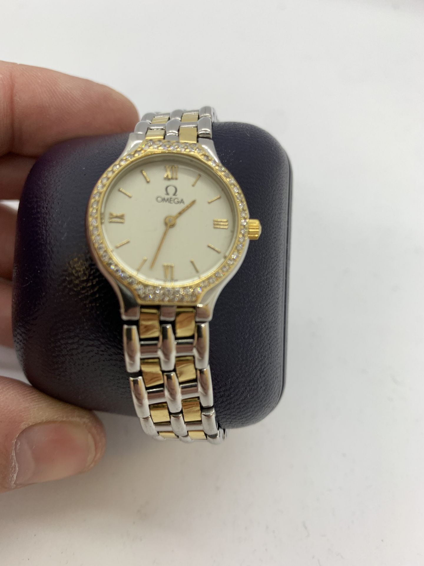 LADIES OMEGA DEVILLE DIAMOND SET WATCH