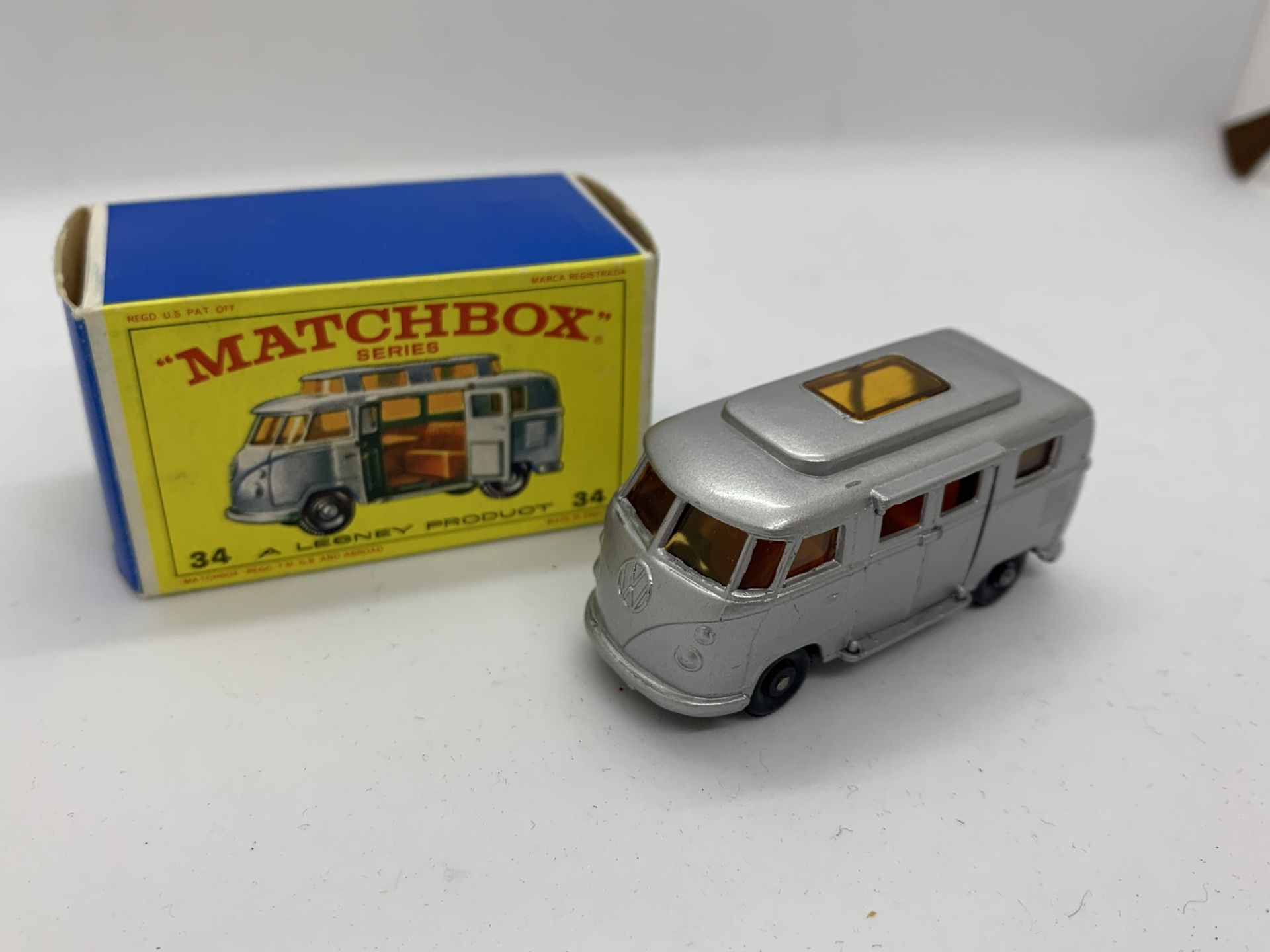 MATCHBOX VOLKSWAGEN CAMPER NO 34 WITH ORIGINAL BOX - NO RESERVE