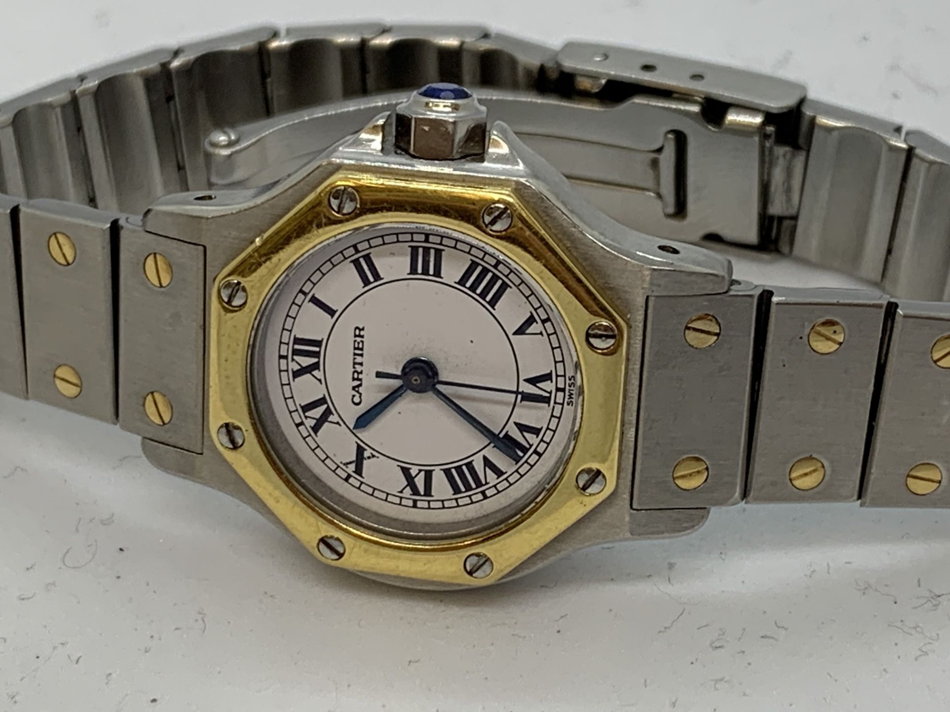 CARTIER STEEL & 18ct GOLD AUTOMATIC WATCH - Image 6 of 8