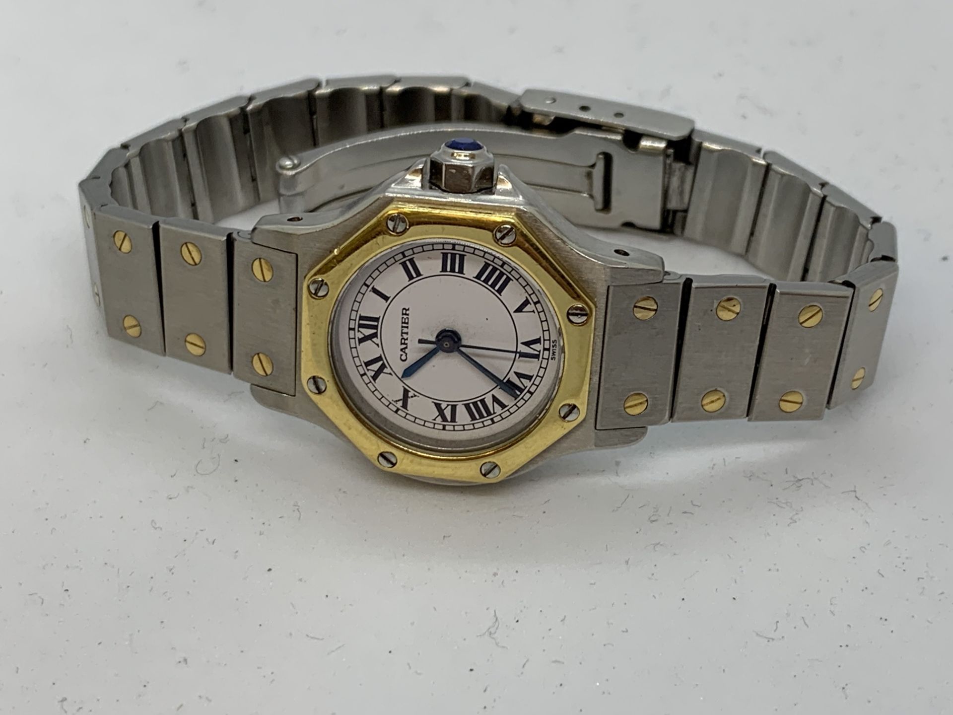 CARTIER STEEL & 18ct GOLD AUTOMATIC WATCH - Image 5 of 8