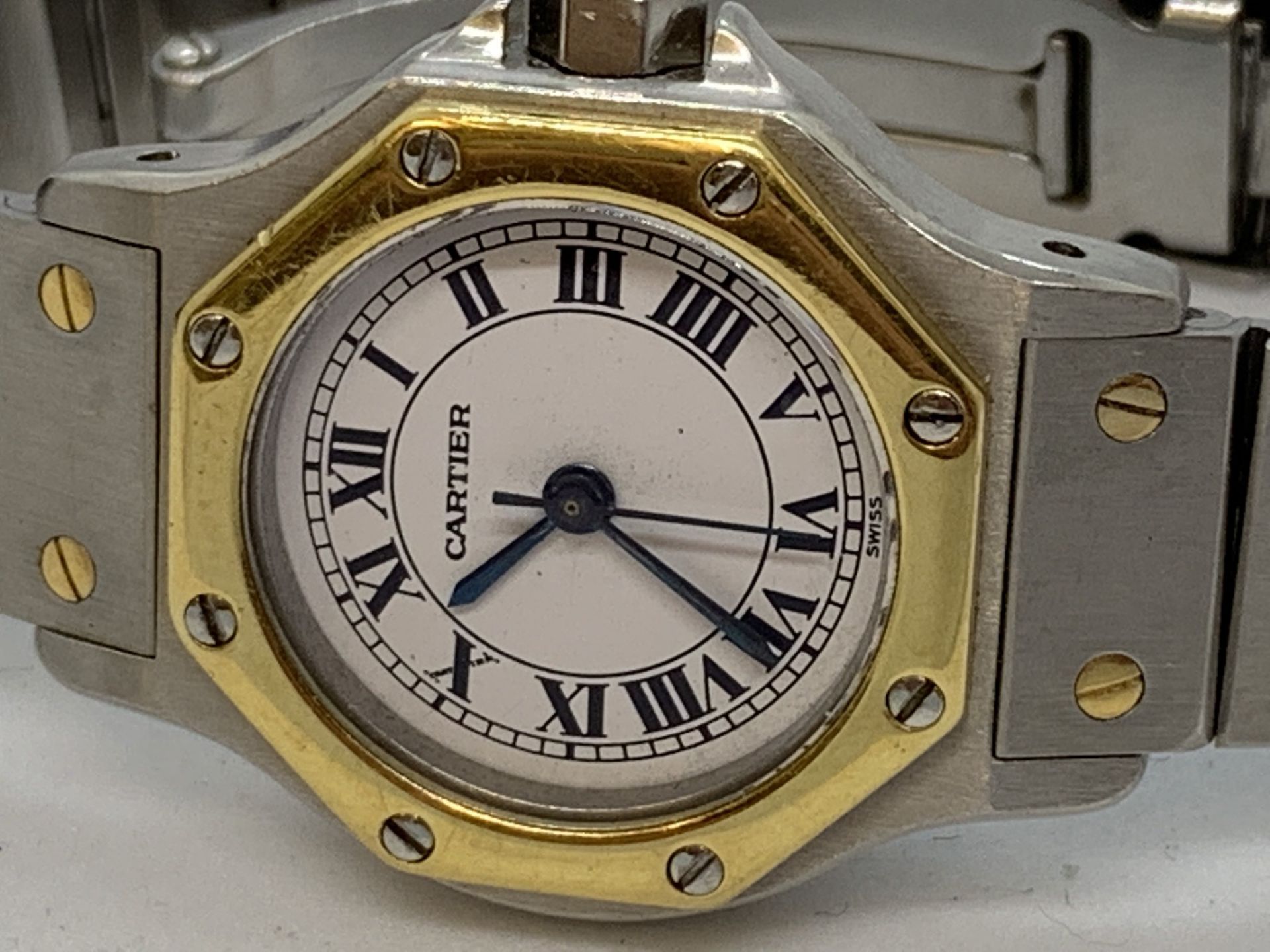 CARTIER STEEL & 18ct GOLD AUTOMATIC WATCH - Image 7 of 8