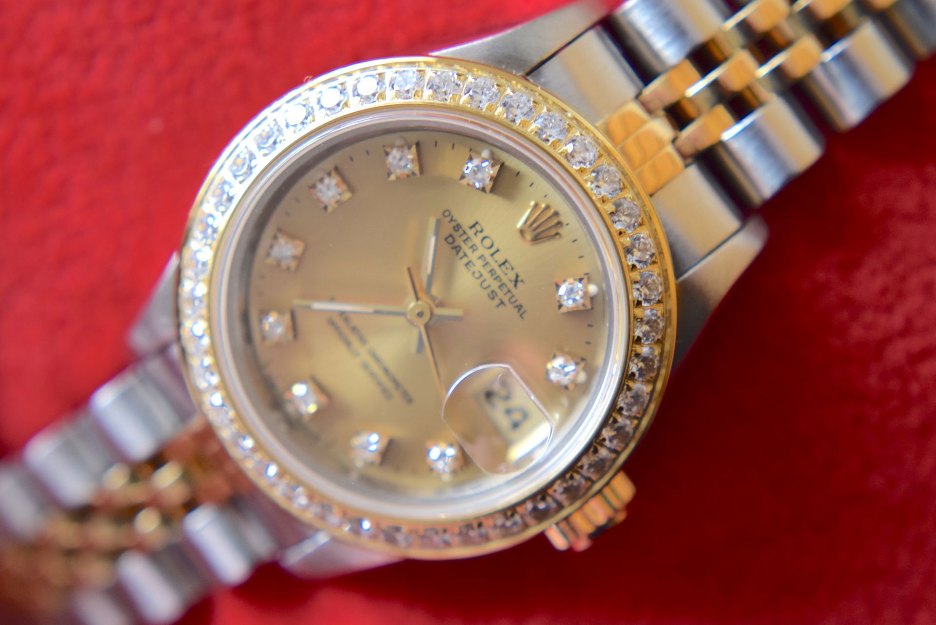 ROLEX S/S & 18K GOLD DATEJUST (BOX & CERTIFICATE, ORIGINAL ROLEX DIAMOND DIAL) - Image 5 of 8