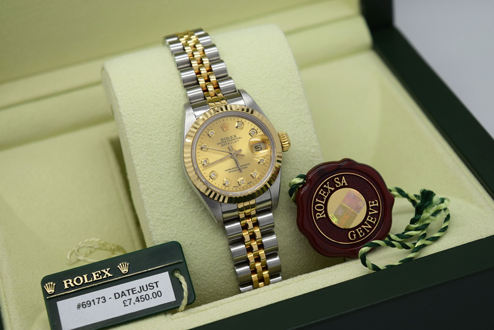 *Stunning* Rolex 18K Gold & Steel Diamond Lady DateJust - 'Champagne' Dial - Image 8 of 8