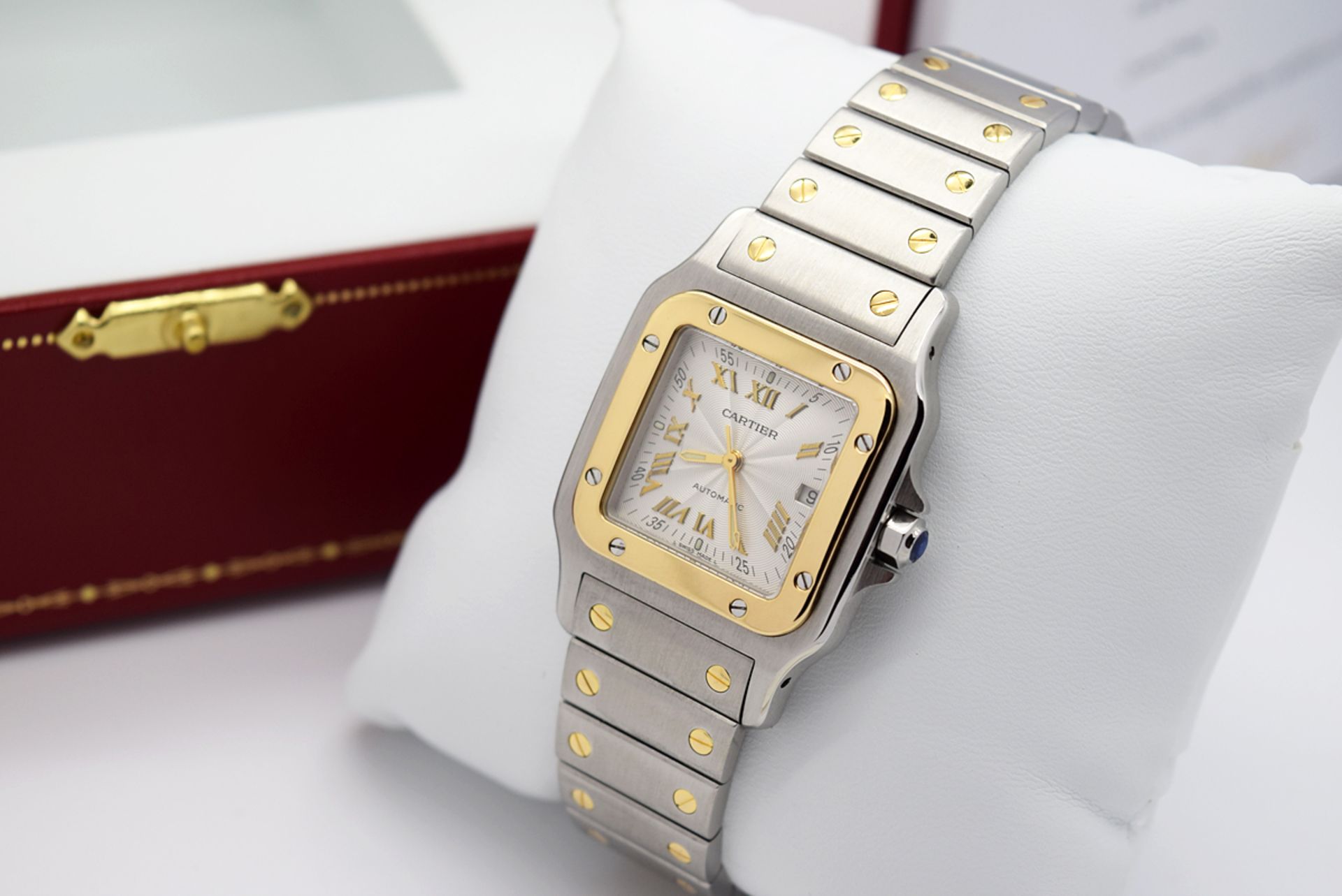 *Large* Cartier Santos 'Galbee' 18k Gold and Steel Model - Anniversary Dial! - Image 7 of 10