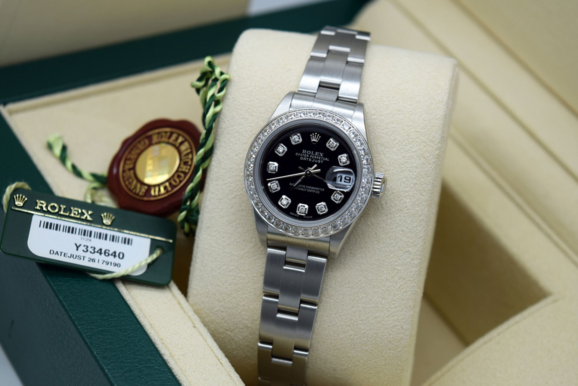 *Stunning* Rolex Ladies Datejust- Diamond Black Dial with Box, Certificate, Booklets etc. - Image 2 of 12