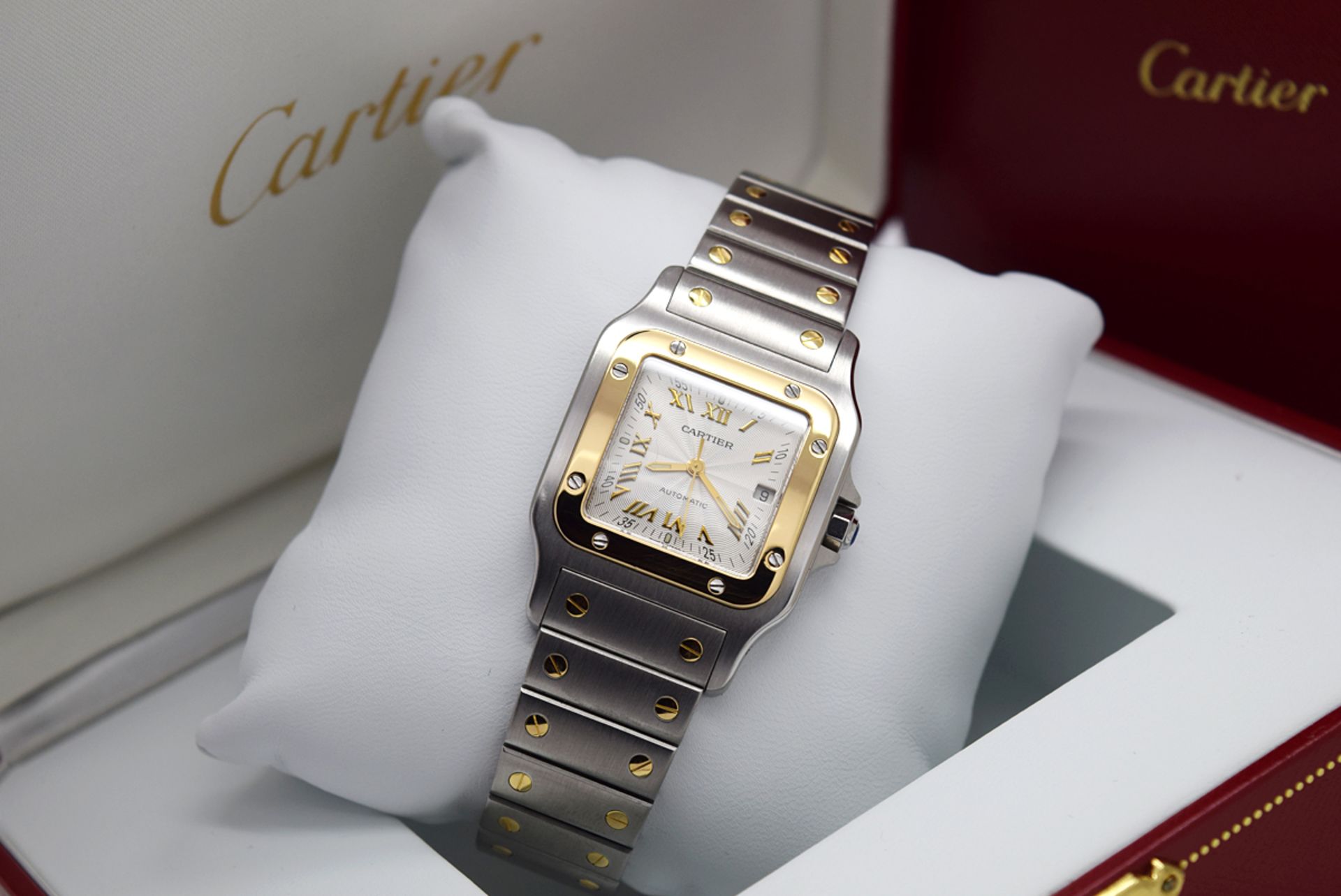 *Large* Cartier Santos 'Galbee' 18k Gold and Steel Model - Anniversary Dial!