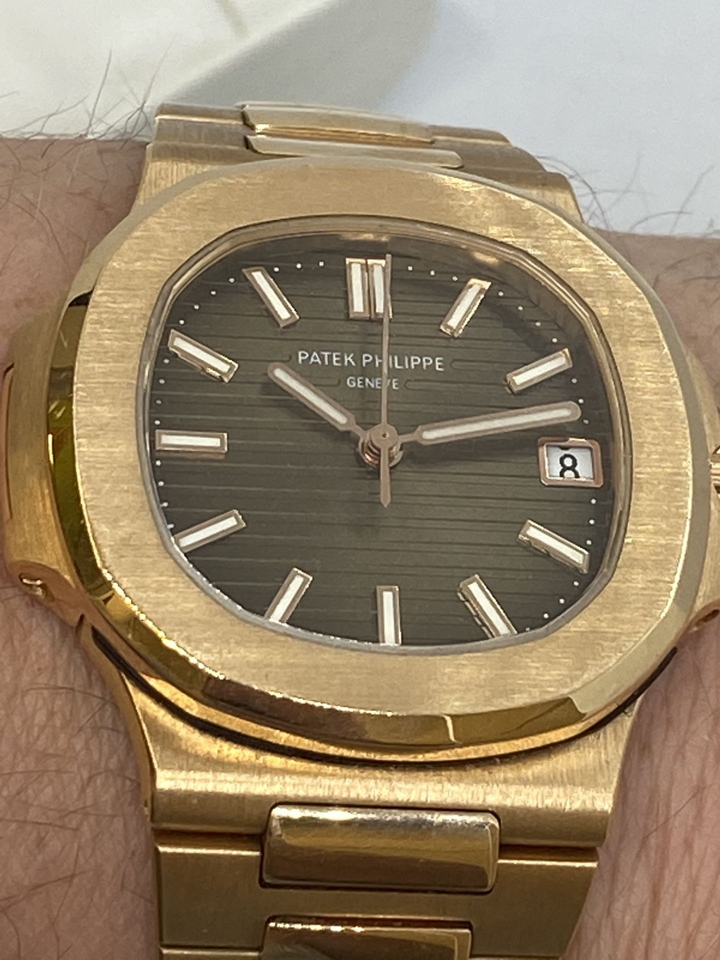 ROSE GOLD METAL WATCH MARKED PATEK PHILIPPE - Image 13 of 19