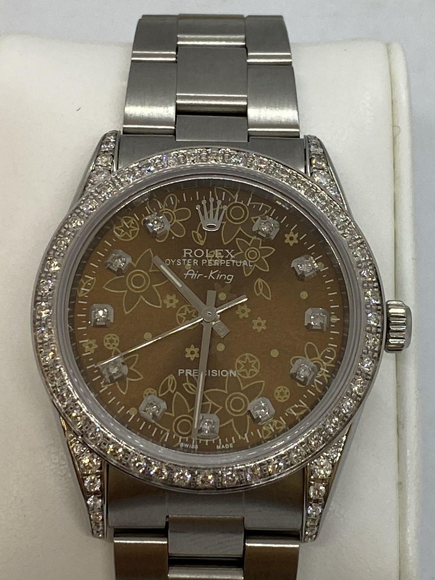 STAINLESS STEEL 36mm ROLEX DIAMOND SET