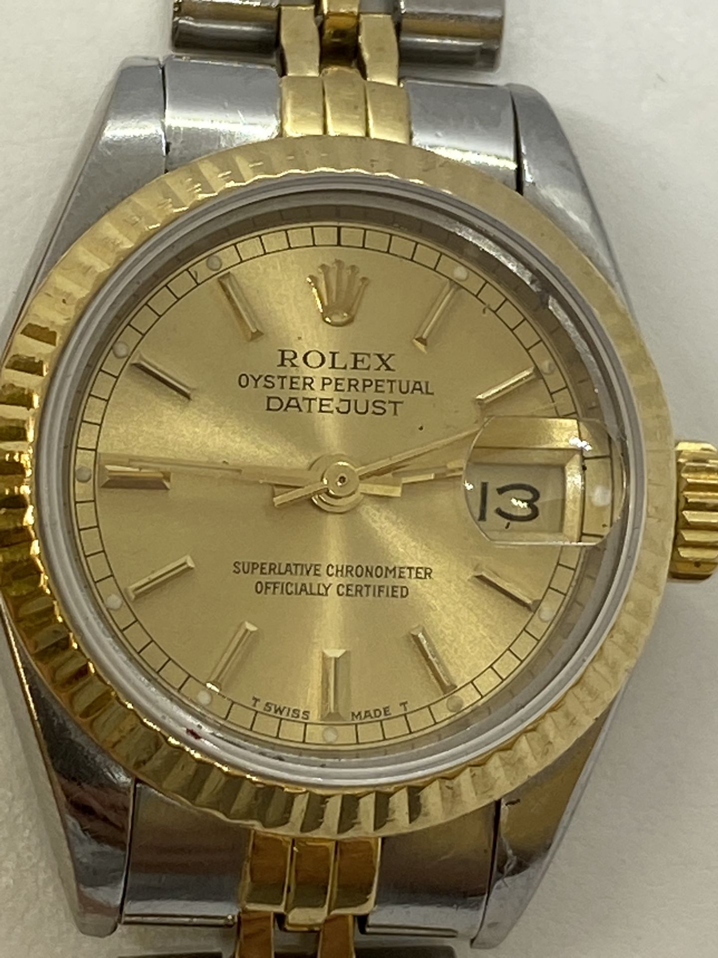 LADIES STEEL & GOLD ROLEX WATCH - Image 5 of 10