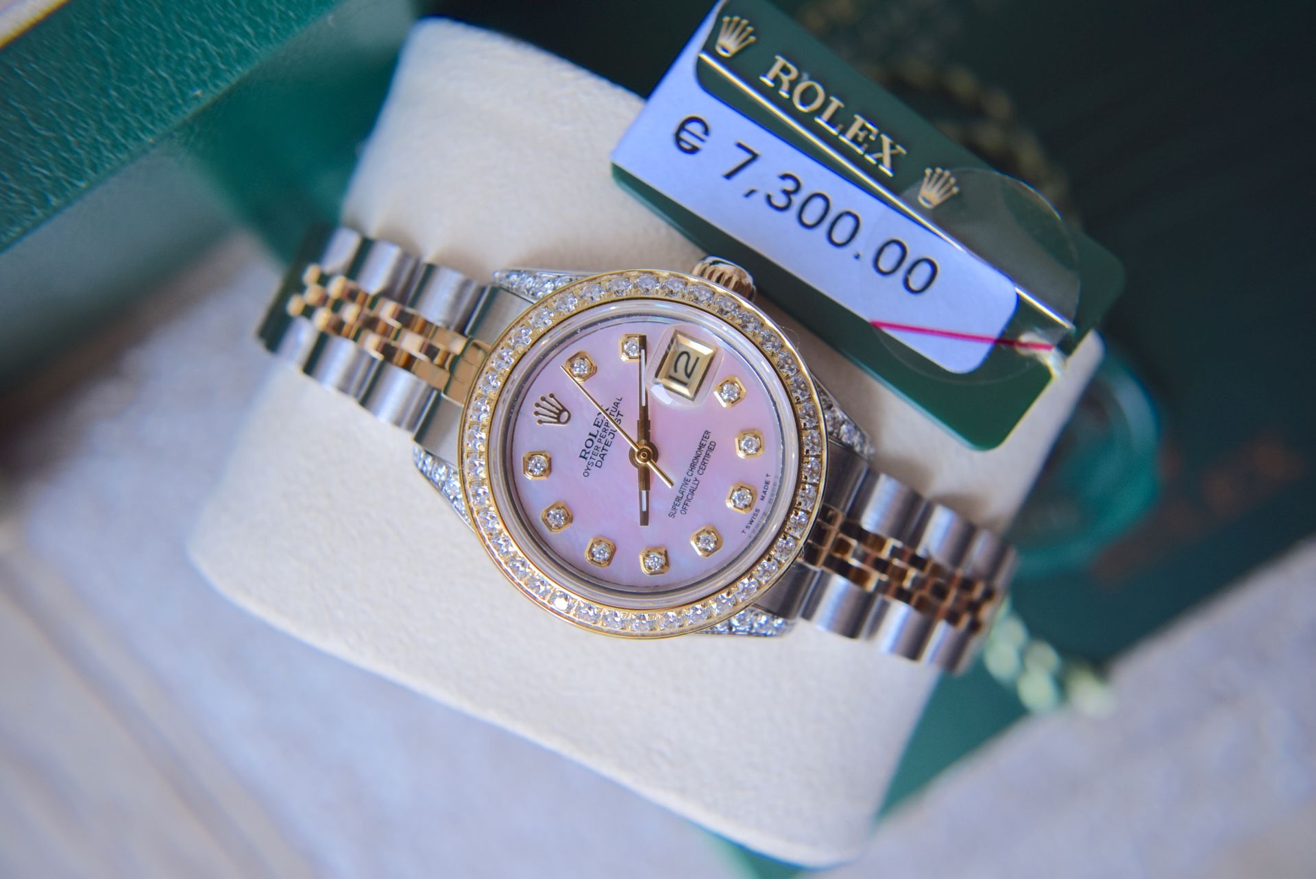 *Gorgeous* 18ct Gold/ Steel Rolex 'Lady DateJust' - Pink Pearl & Diamonds - Image 9 of 14