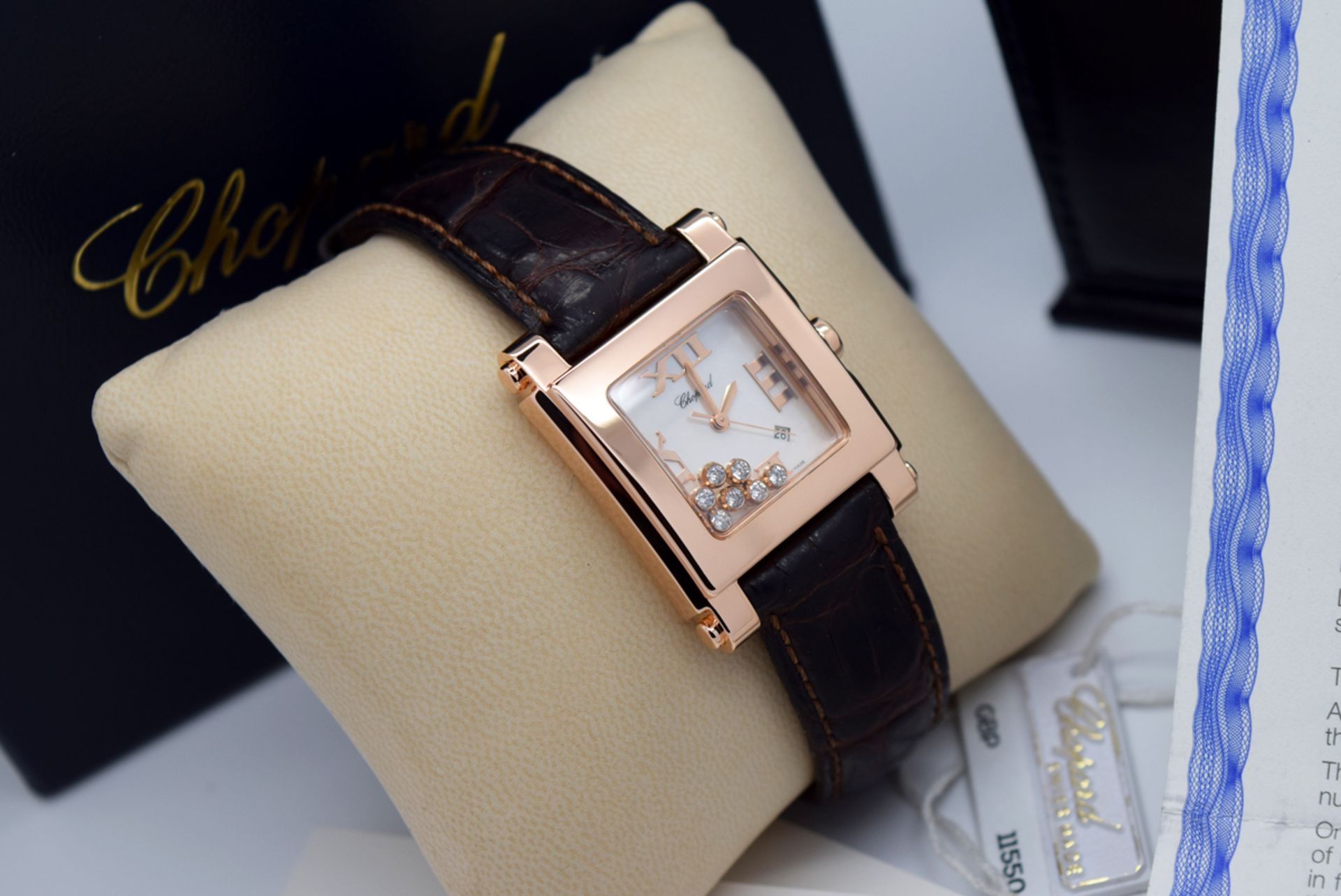 *** Chopard Happy Sport - 18k (750) Rose Gold and Diamond Model - M Pearl Dial! - Image 14 of 15