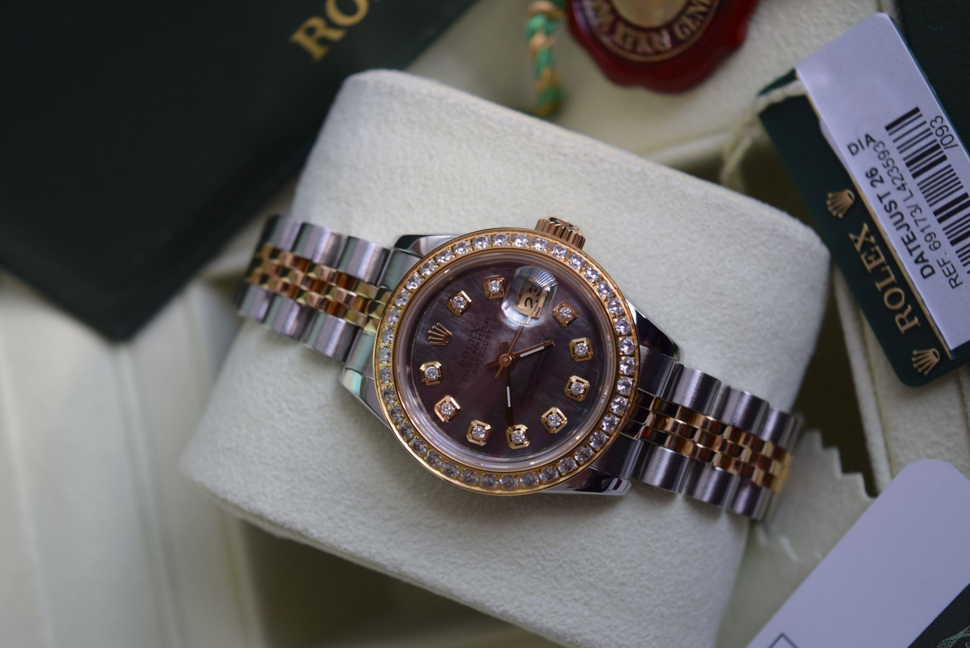 Rolex Datejust 26' 18ct Gold & Steel (Black Pearl Diamond Dial) - Image 18 of 27