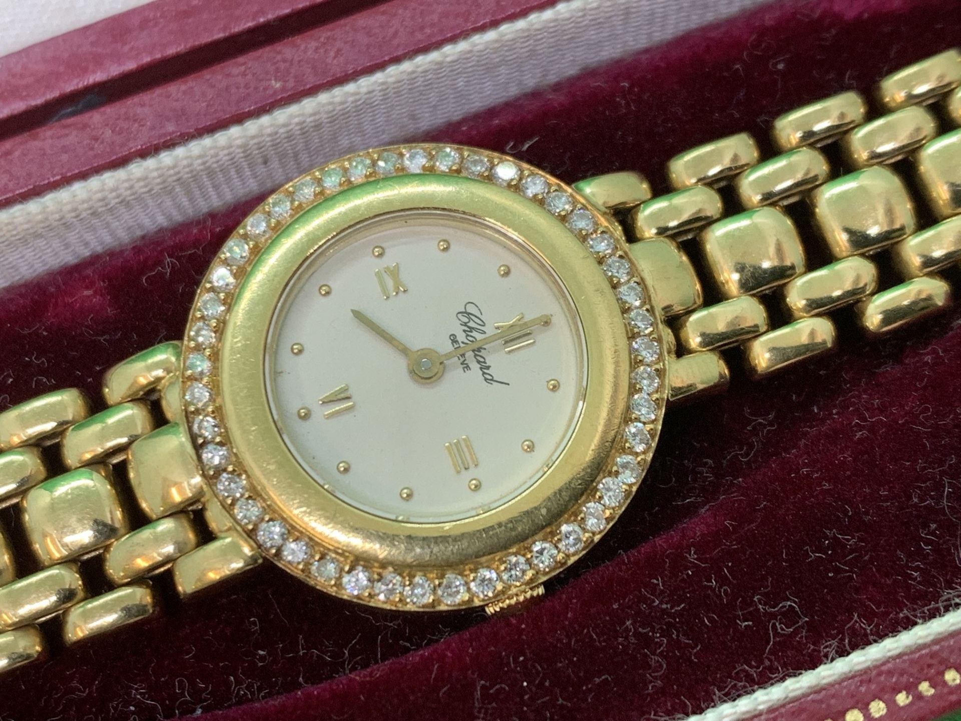 CHOPARD 18ct GOLD DIAMOND SET WATCH - 58 grams - Image 4 of 8