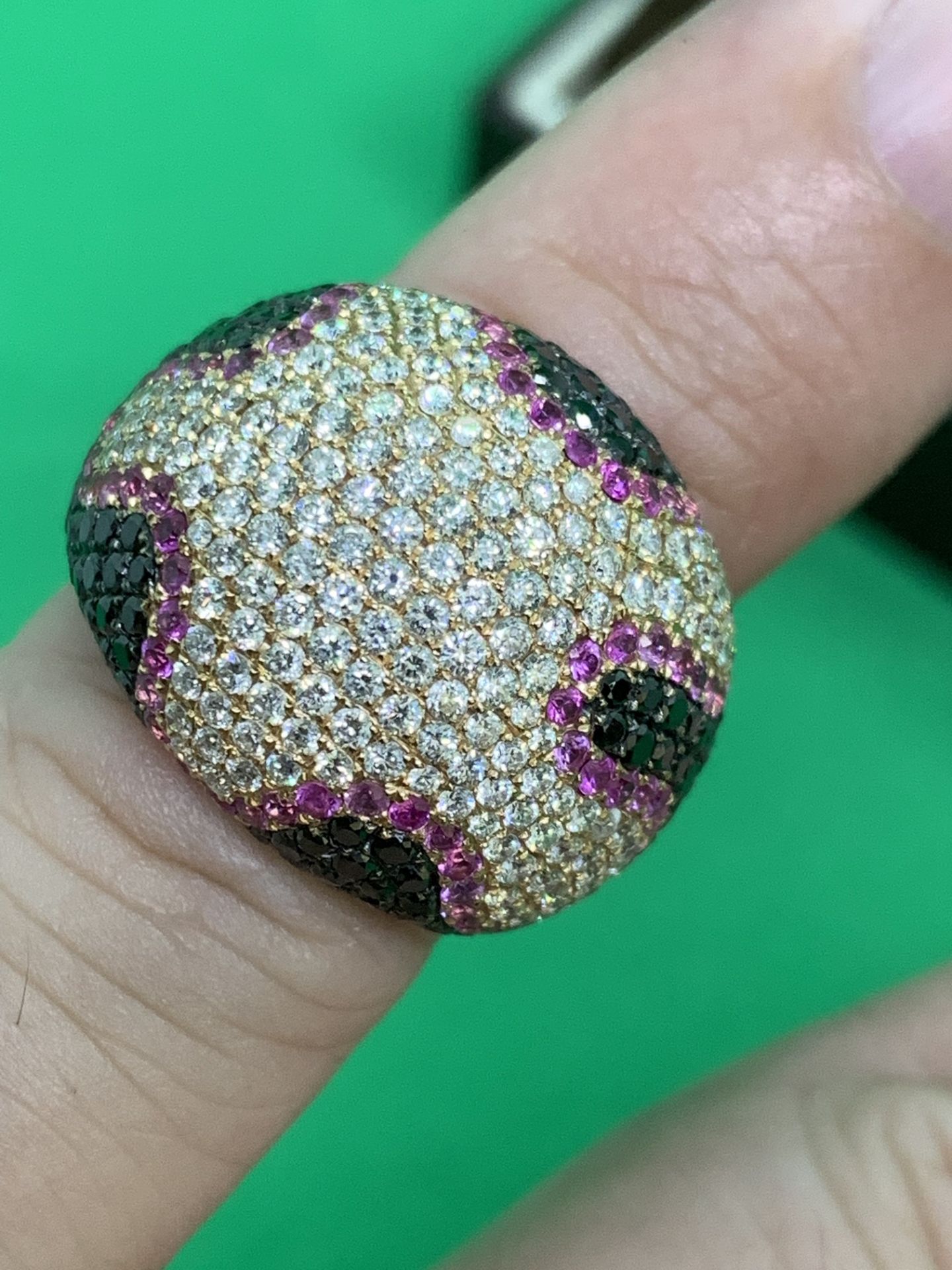 IMPRESSIVE 18ct GOLD 1.63ct BLACK, PINK & WHITE DIAMOND DESIGNER RING - Image 8 of 8