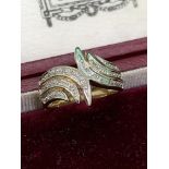 9ct GOLD DIAMOND SET RING