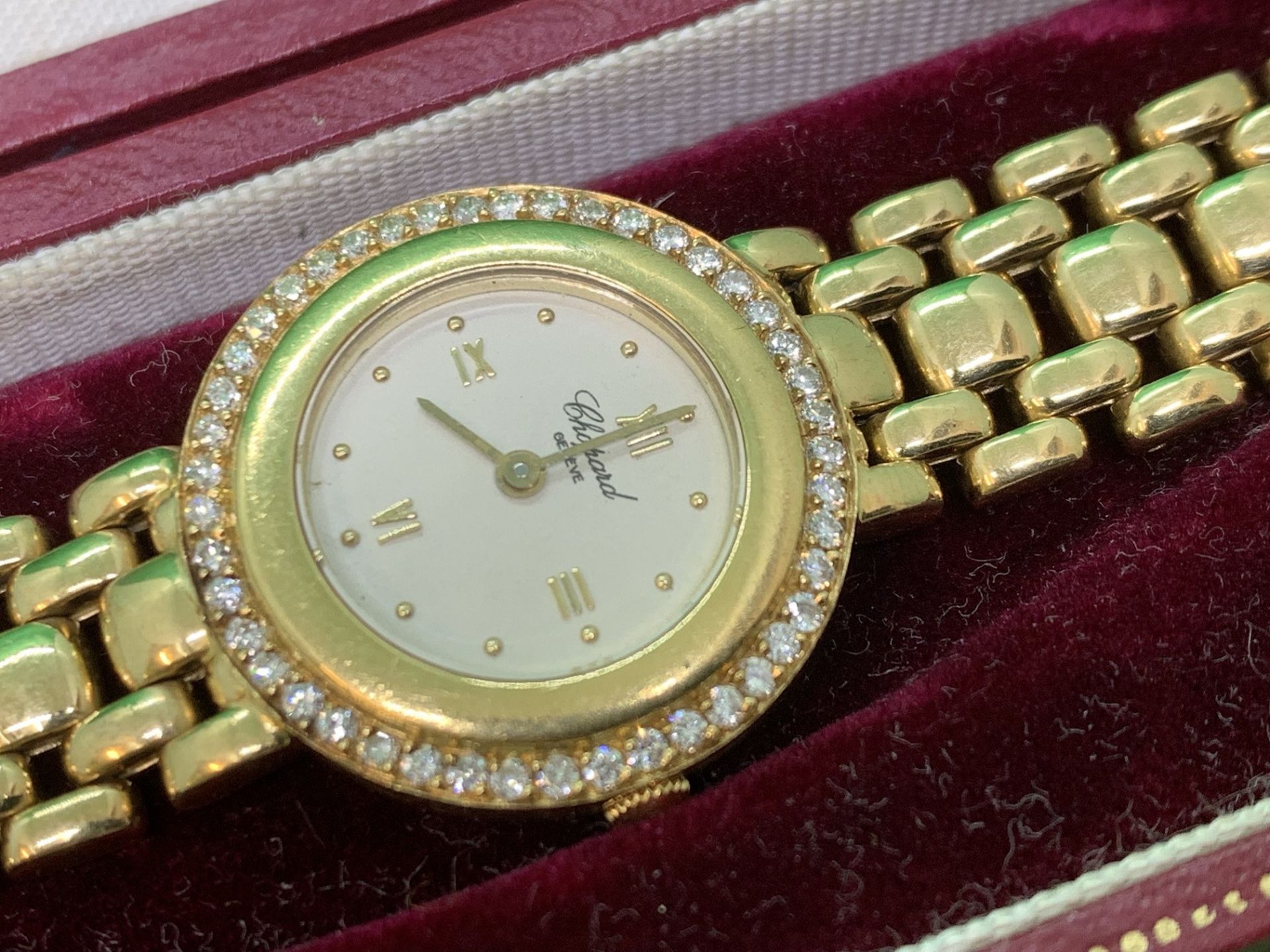 CHOPARD 18ct GOLD DIAMOND SET WATCH - 58 grams - Image 3 of 8