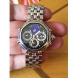 RARE SOLID PLATINUM GERALD GENTA QUARTZ WATCH - 171.6 GRAMS