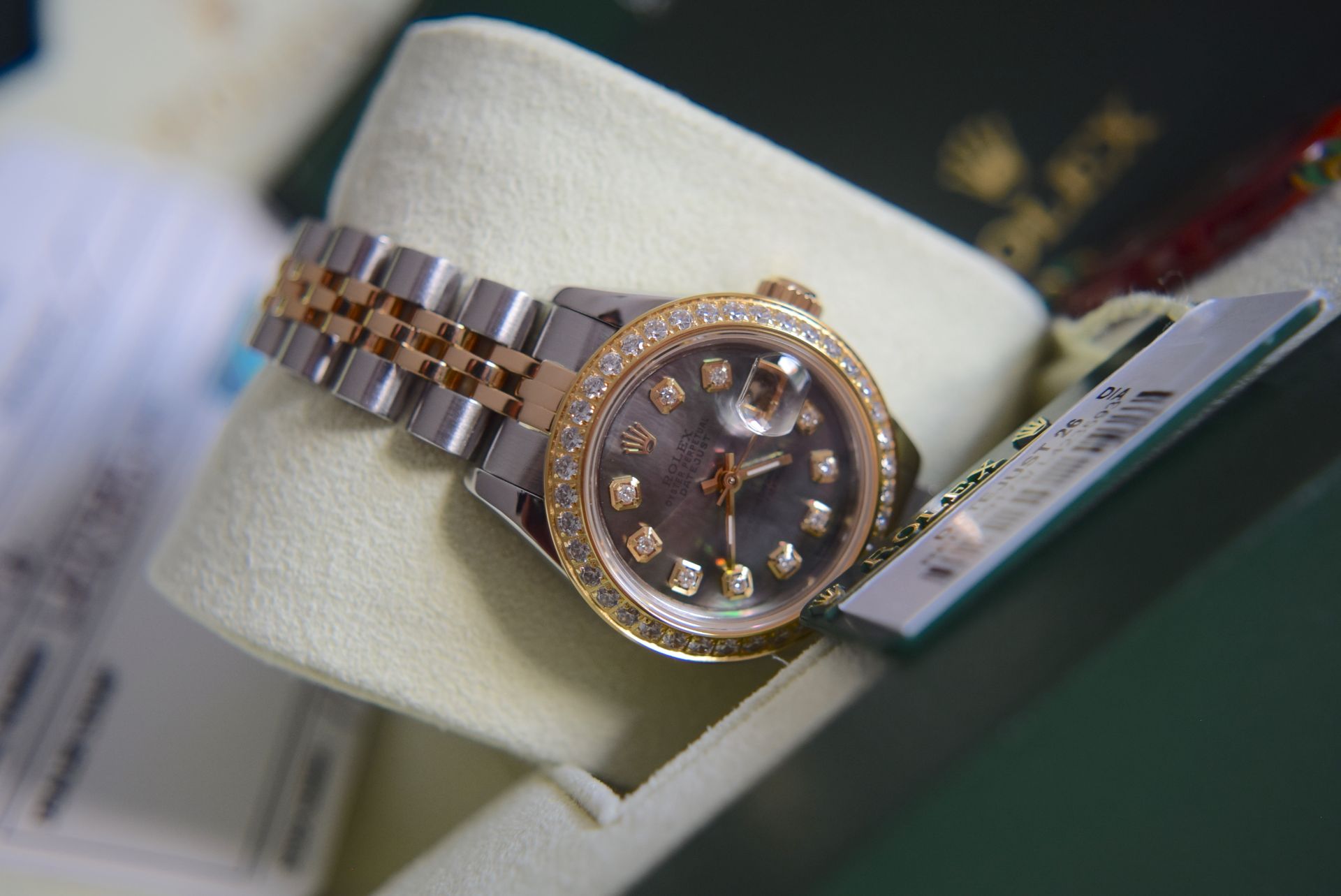 Rolex Datejust 26' 18ct Gold & Steel (Black Pearl Diamond Dial) - Image 7 of 27