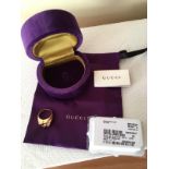 FINE GUCCI GG 18ct GOLD RING WITH BOX ETC