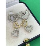 2.00ct DIAMOND HEART DROP EARRINGS SET IN 18ct GOLD