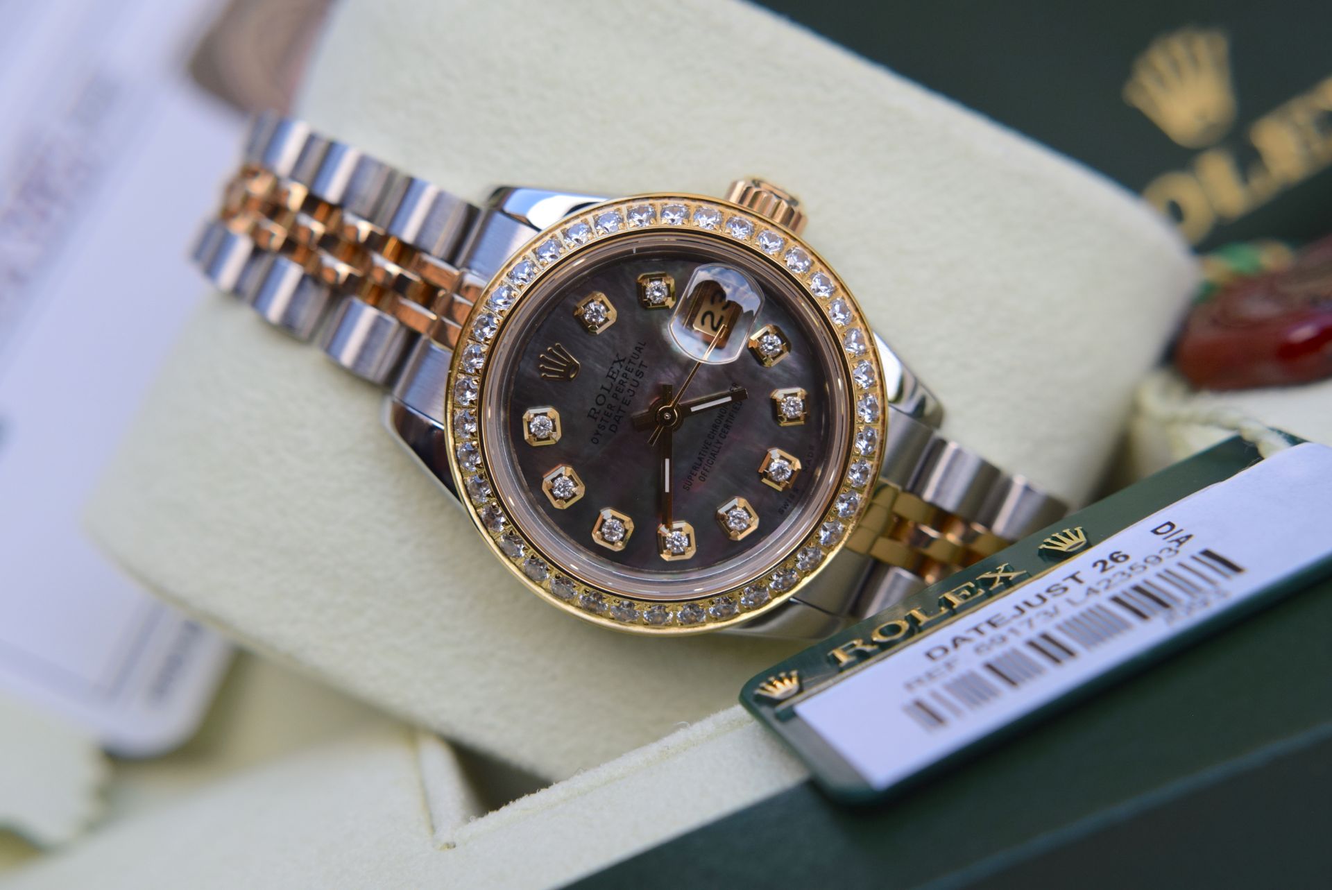 Rolex Datejust 26' 18ct Gold & Steel (Black Pearl Diamond Dial) - Image 5 of 27