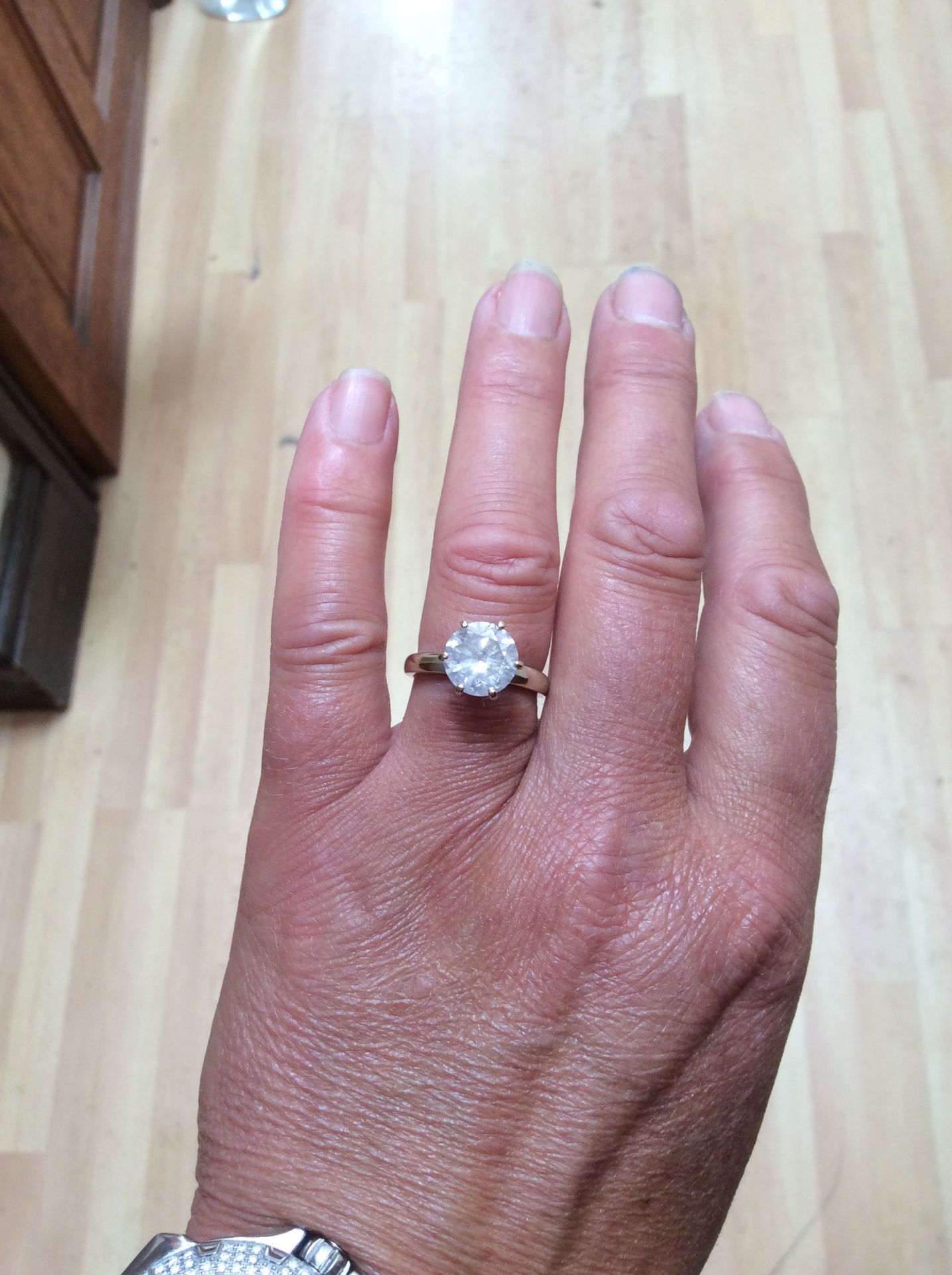 WHITE GOLD 3.13ct DIAMOND SOLITAIRE RING - Image 5 of 6