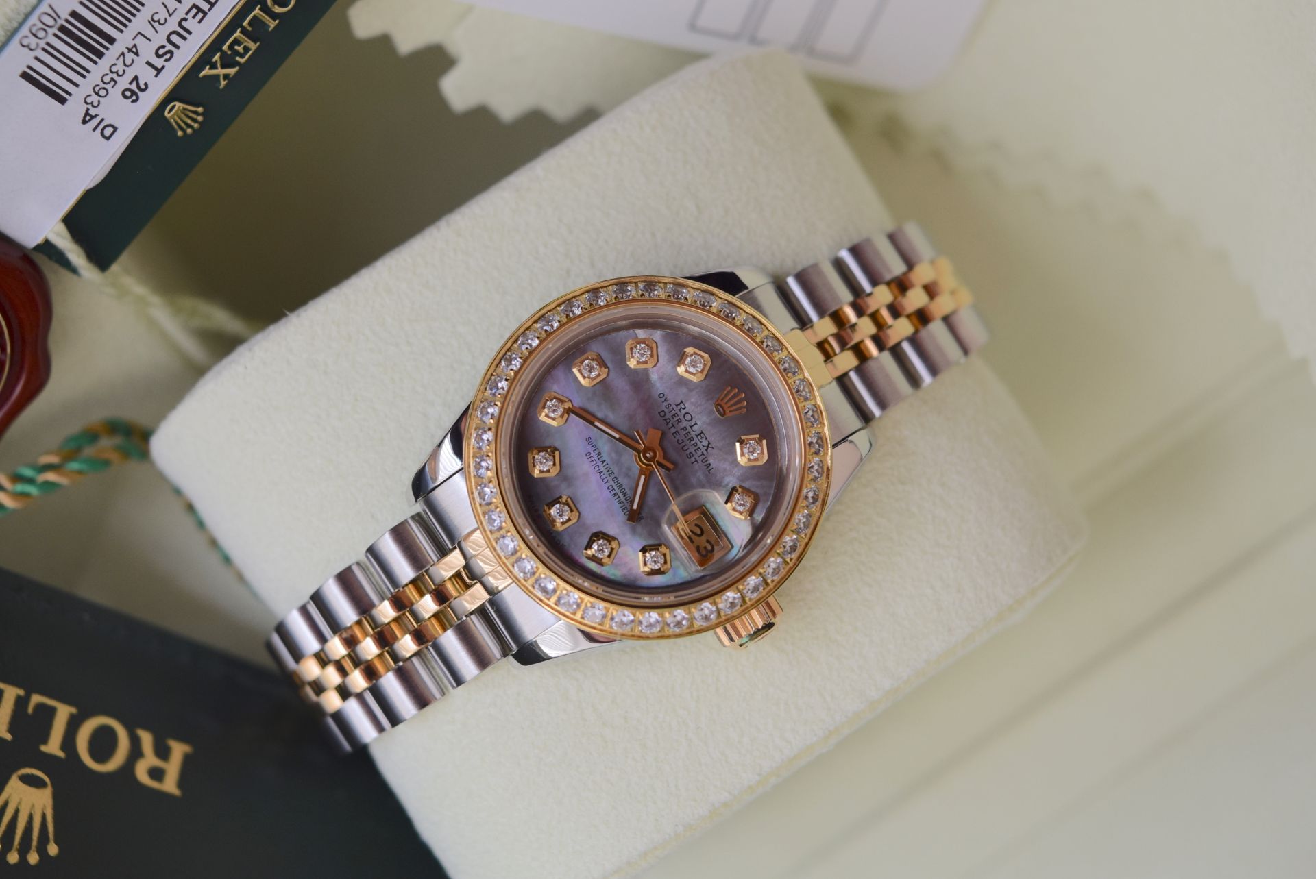 Rolex Datejust 26' 18ct Gold & Steel (Black Pearl Diamond Dial) - Image 14 of 27